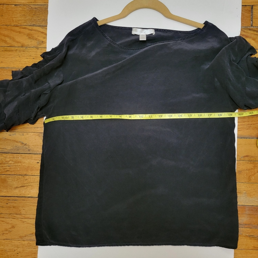 Silk Whimsigoth Black Tiered Ruffle Sleeve Top EUC M Fairycore Grunge Indie Boho - Picture 4 of 5